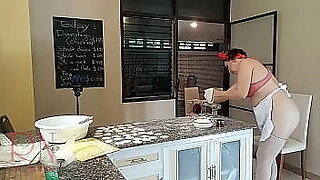 mom and son sex in kitchen