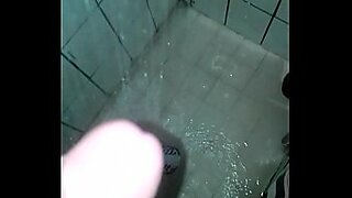 two big melon tits cougars sucking off big cock in the shower